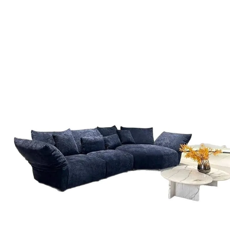 Italian minimalist light luxury petal sofa designer living room beauty salon small apartment chenille corner fabric sofa