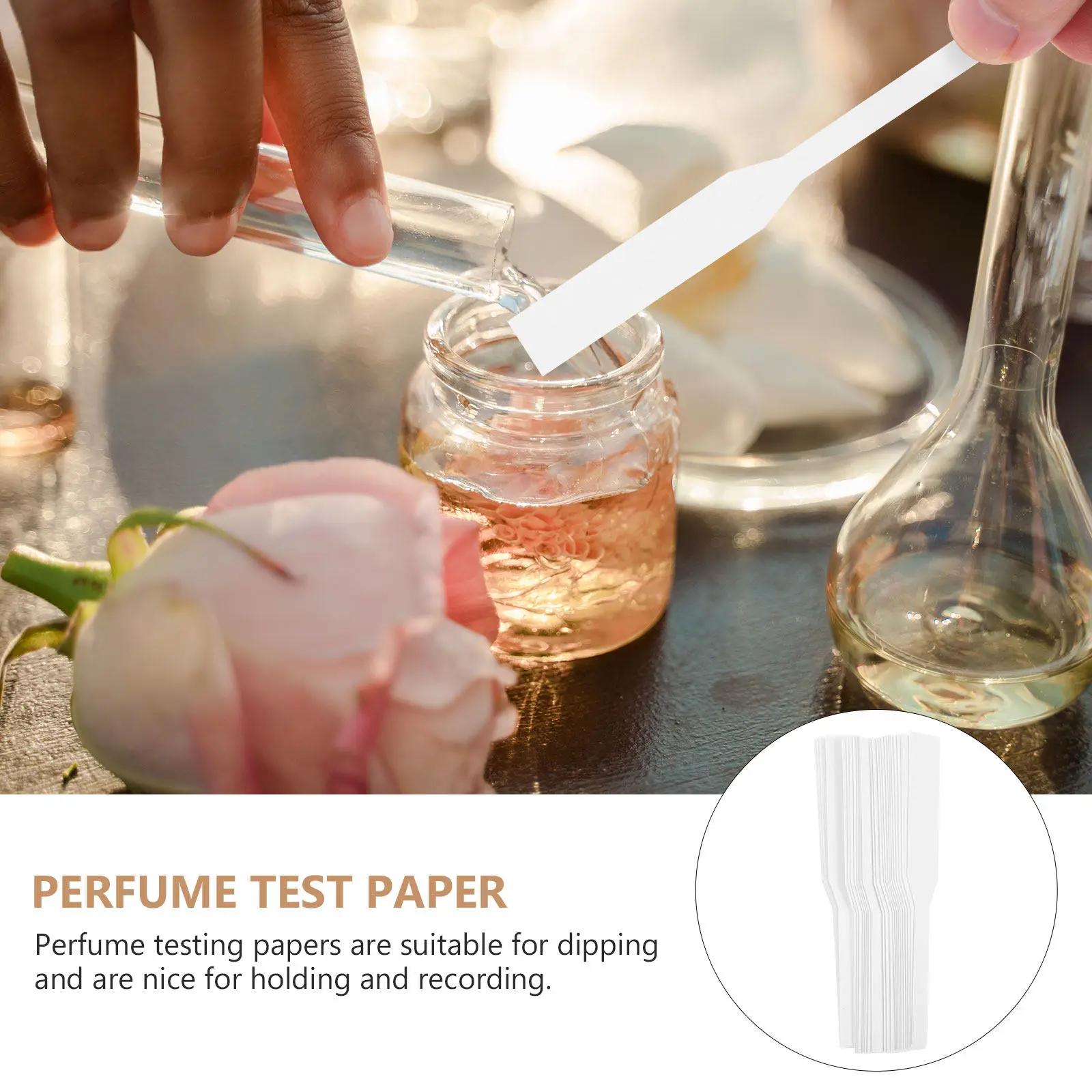 

100 шт. тестеров-полосок для парфюмерии, нежные бумажные полоски для тестирования ароматов, портативные блоттеры для эфирных масел и ароматерапии