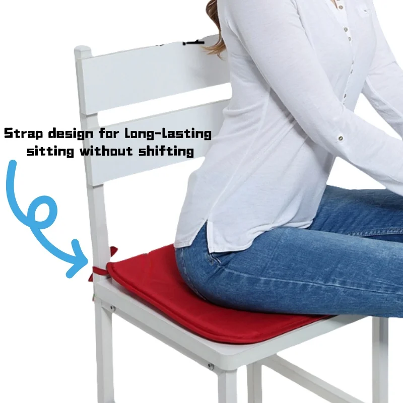 Candy Color Chair Cushion Soft Non-Slip Seat Cushion Back Pad Can Be Fixed On Chair Home Daily Decor