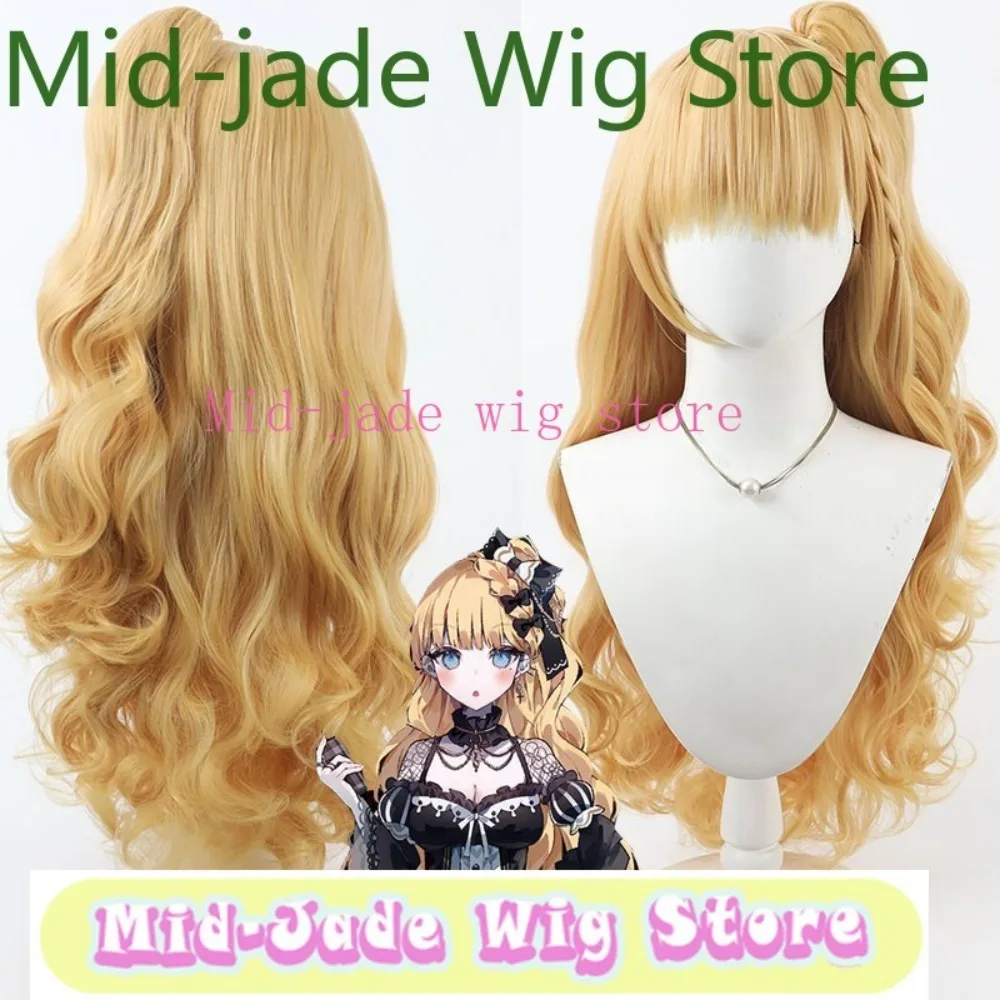 

Mid-jade Wig Store Milia Saeki Cosplay Wig Yellow Curly Hair Anime Games Halloween Carnival Party Synthetic Heat Resistant Hair