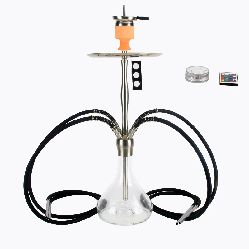 

Arabianstainless steel 4 tube with LED remote control light hookah oversized