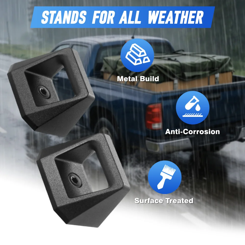 

2 PCS L-Track Cleat For Tesla Cybertruck 2023 2024 2025 For Truck Bed Rail Track Hooks Tie Down Fasteners