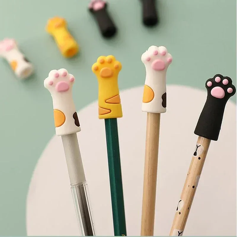 3/5 Stuks Kat Paw Potlood Cap Siliconen Touch Pen Cover Kawaii Potlood Extender Koreaanse Briefpapier Kinderen Geschenken School Kantoorbenodigdheden