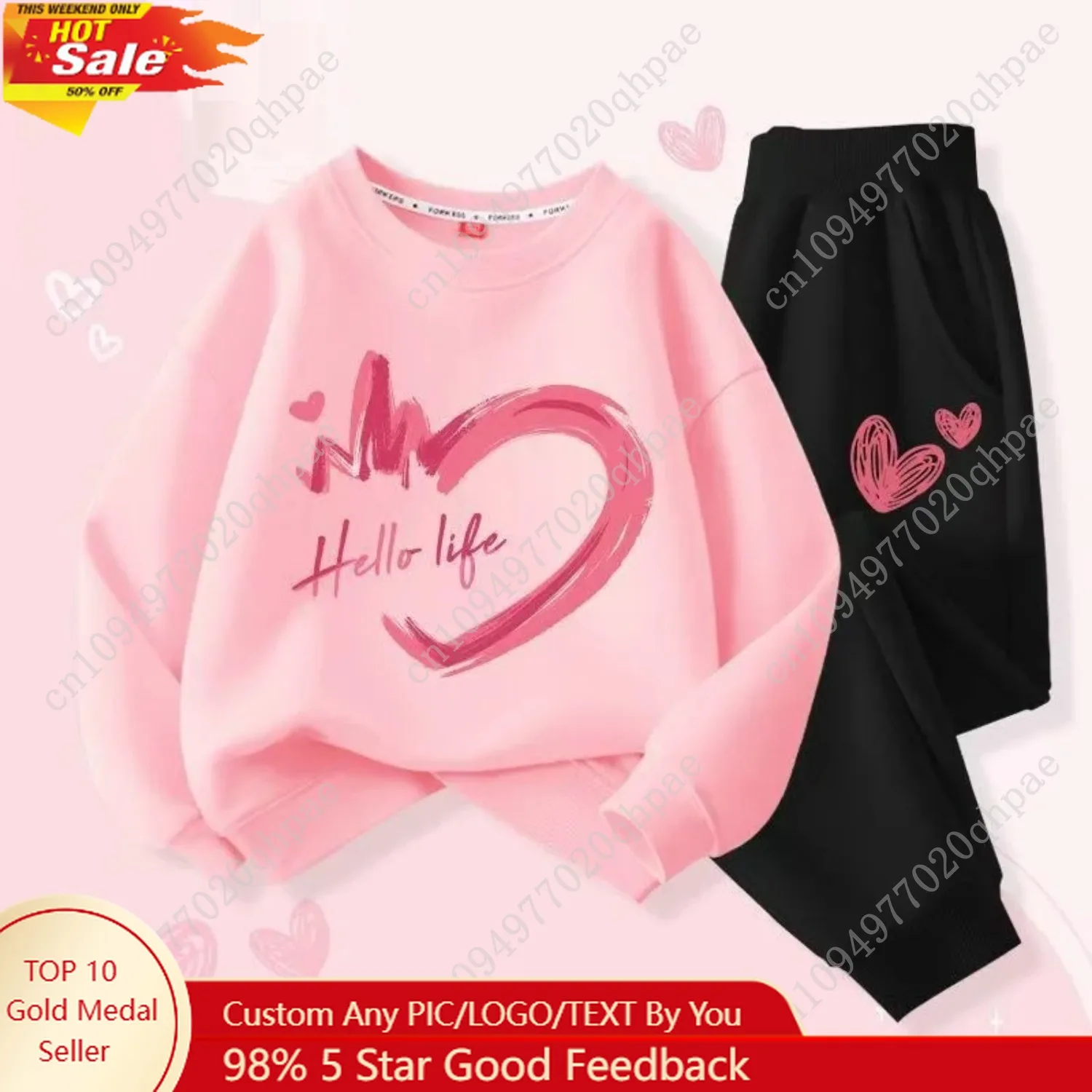 Herbst Baby Mädchen Kleidung Set Kind Herz Gedruckt Sweatshirts Pullover Top Und Hosen 2 Stück Anzug Kinder Süße Trainingsanzüge