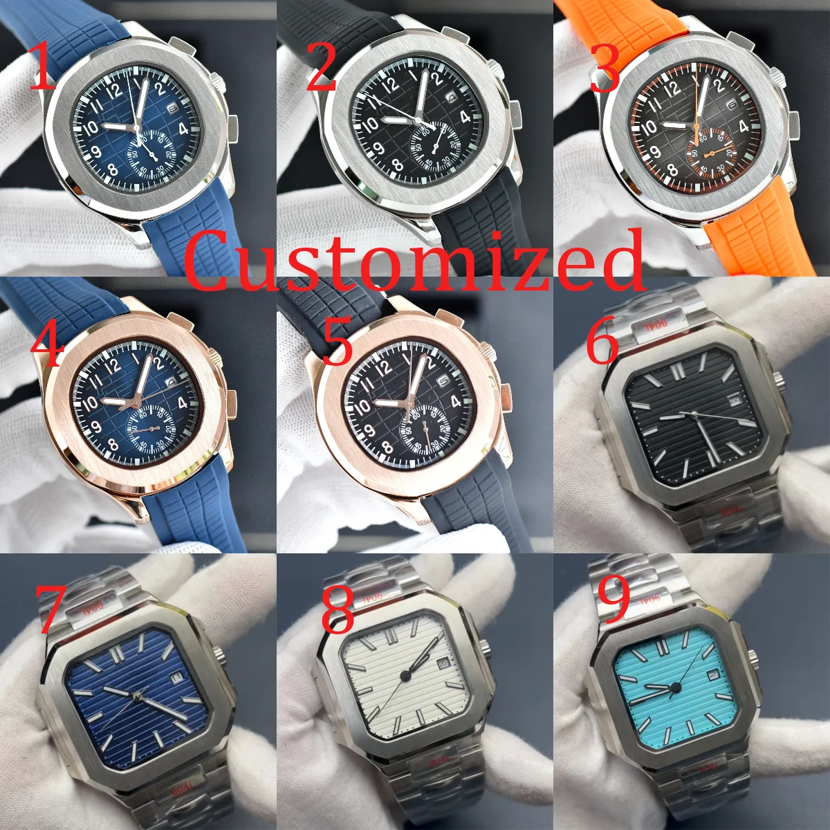 ساعة رجالية كوارتز مستطيلة، ساعة فاخرة راقية، ساعات يد ميكانيكية كلاسيكية رفيعة للغاية يمكن تخصيصها