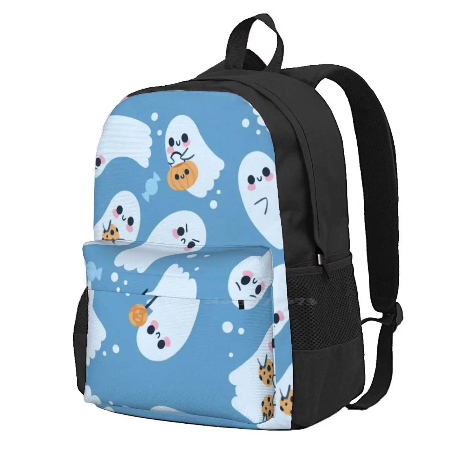 Sweet Ghosts School Storage Bag Student's Backpack Ghosts Cute Little Lobomaravilha Childrens Kawaii Halloween Candy Sweets