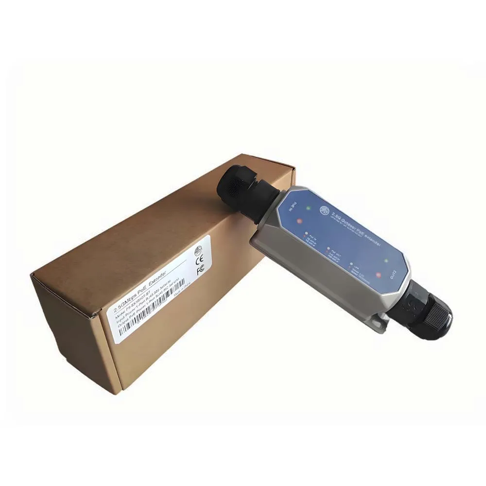 Hasivo outdoor 2.5G/10G PoE extender,IP67,max90W,802.3at/af/bt/poe+/poe++,6kv surge protection