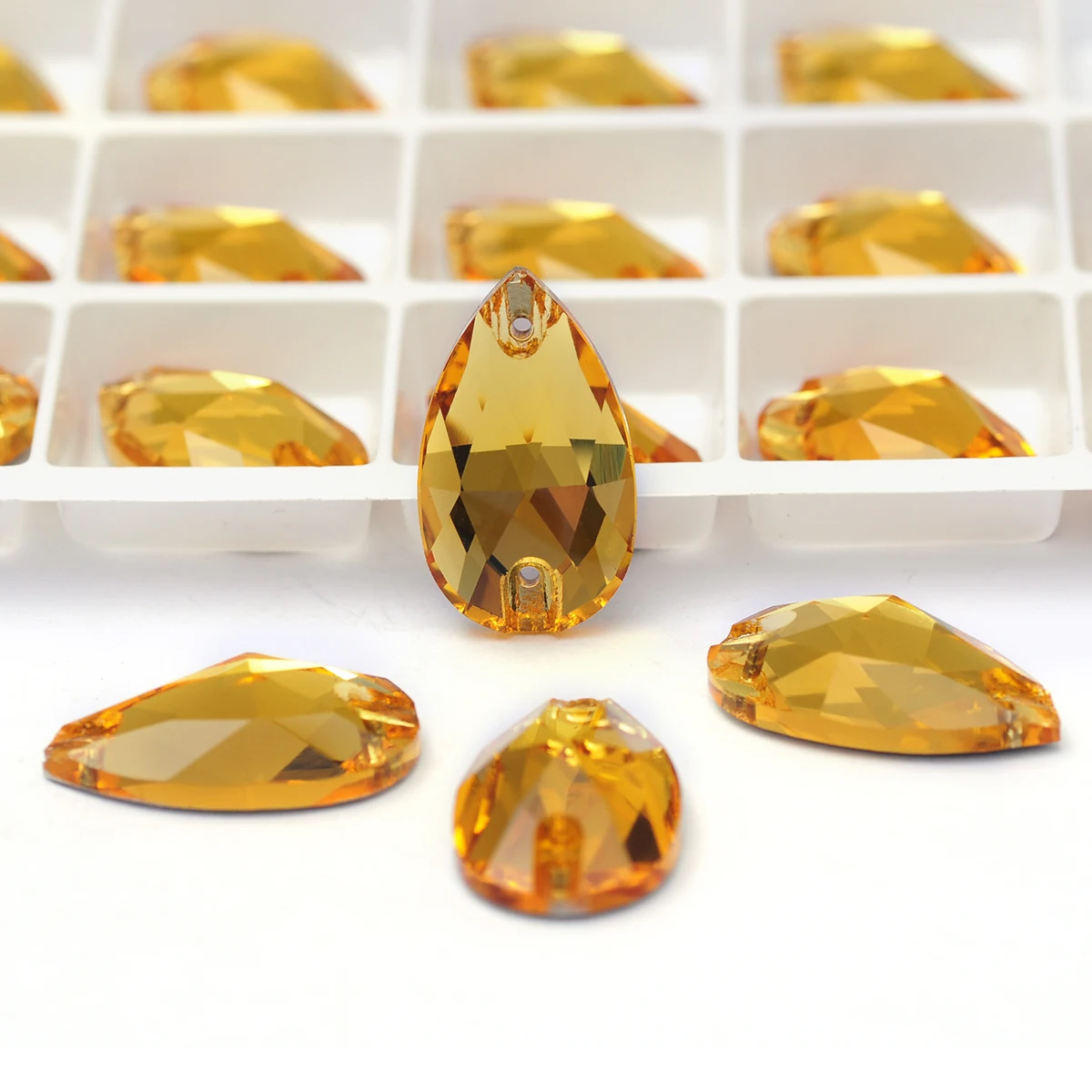 PUBRILEX Helltopas K9 Glas Genähte Strasssteine Flache Rückseite für Handarbeiten, Kunst, Nähen, Kristall-Strass für Näharbeiten und Kleidungsdekorationen – Detail 5