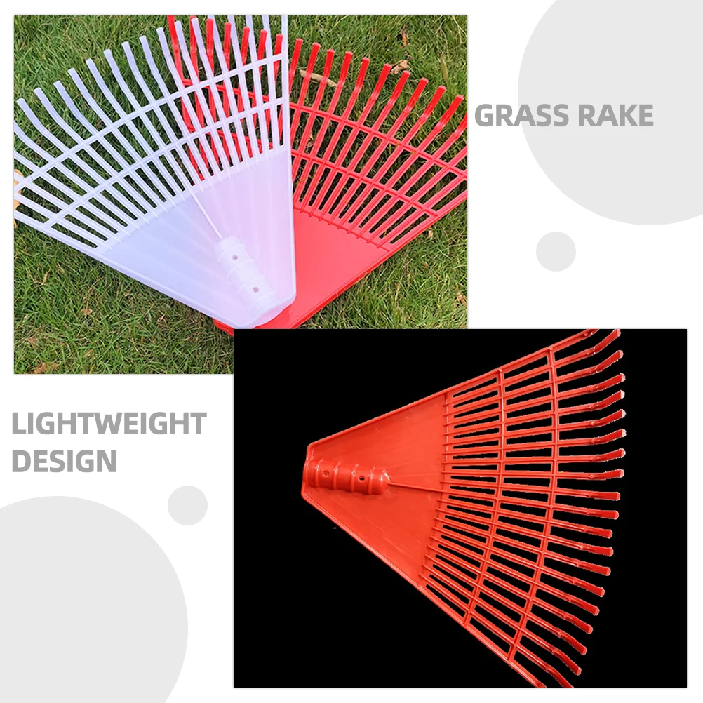 Grass Rake Leaf Rakes for Lawns Heavy Duty Thatch Hand Garden Tool Plastic Lightweight Yard