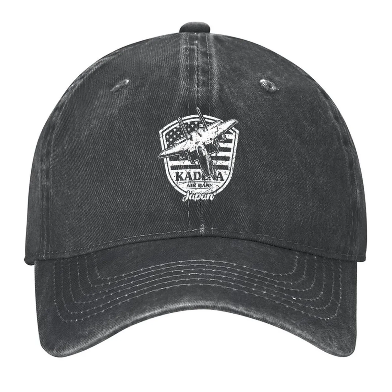 

Kadena Air Base F-15 USAF Okinawa Japan Distressed Baseball Cap designer cap Golf Hat Luxury Hat beach hat Women Caps Men's