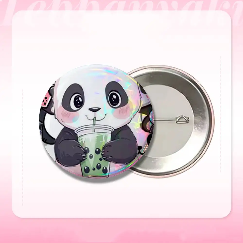 Animal Panda 32/44/58mm Handmade Pins Round Brooch Badge Backpacks Clothes Jewelry Gifts - view 3