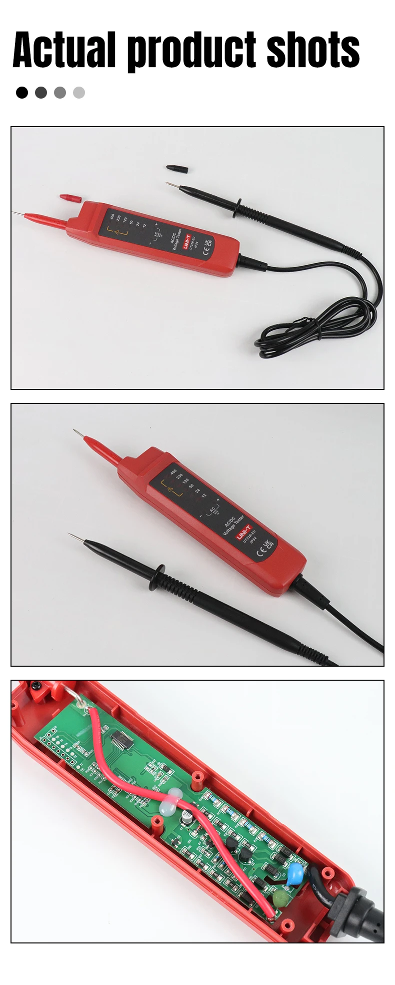 UNI-T UT22B-EU Spannungsanzeiger AC/DC Digital-Voltmeter Spannungsmessgerät Phasenfolge-Kontinuitäts-Multimeter – Detail 8