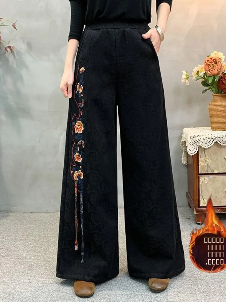 ensemble-deux-pieces-pantalon-et-tee-shirt-brode-a-taille-haute-double-polaire-coupe-ample-pour-femmes-d'age-mur-automne-hiver