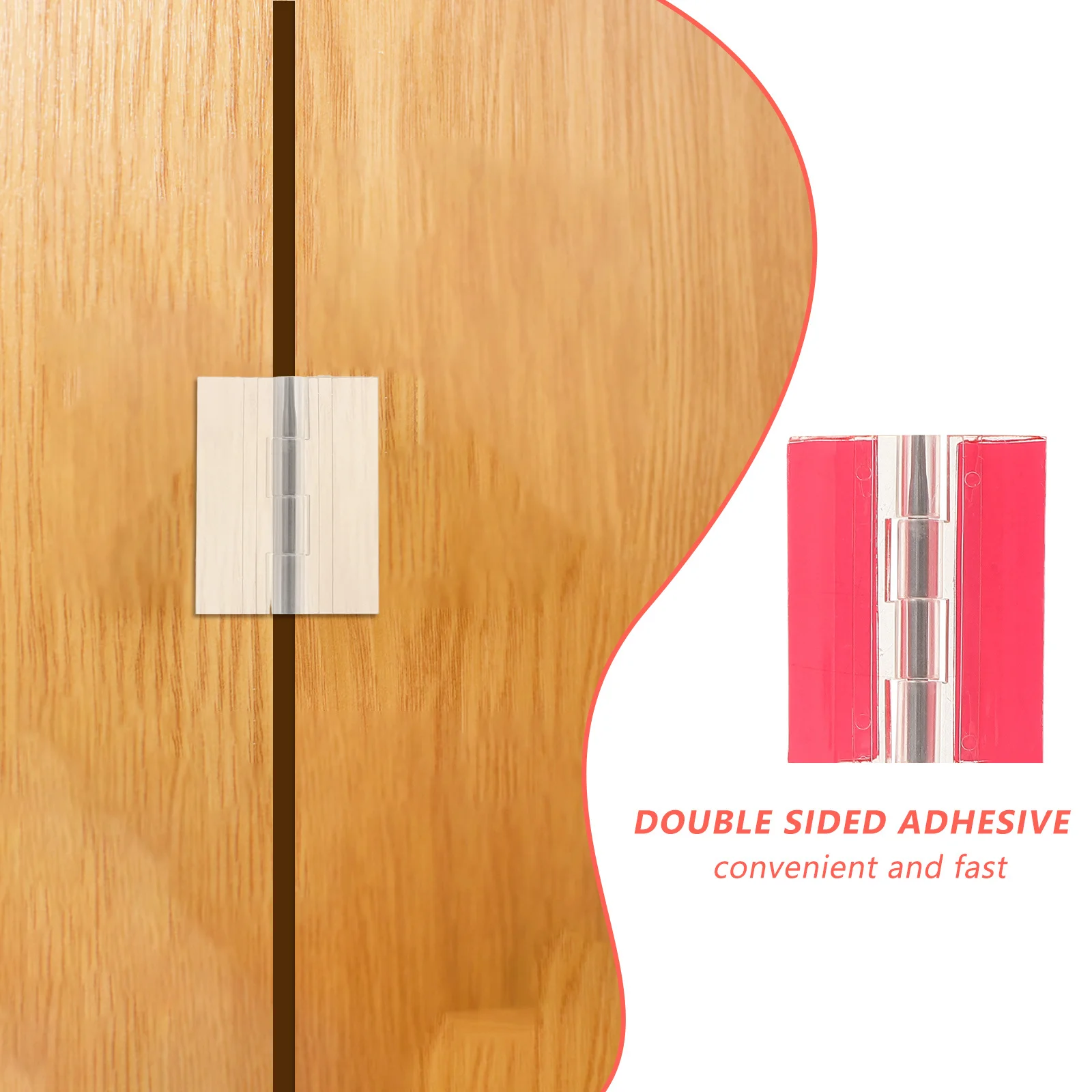 

5pcs Self-Adhesive Hinge Mini Stainless Steel Axle Clear Tape For Cabinet Door Box Glass Craft Storage Continuous Hinge Small