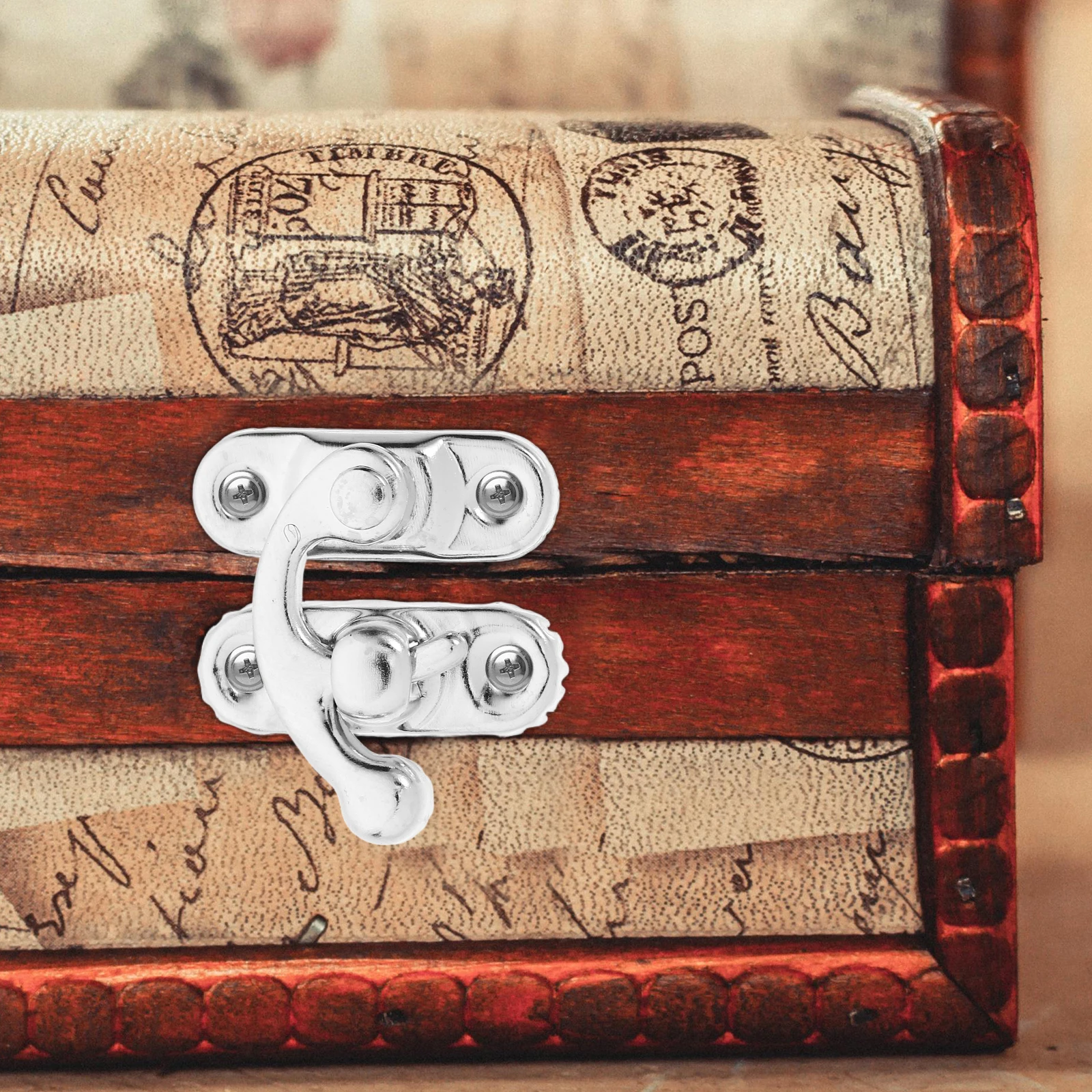 20 قطعة خزانة خمر الحديد غلق بمشبك هوك نمط صندوق خشبي المشبك مفصلات نحاسية للمجوهرات الصغيرة حقيبة خشبية الصدر اليسار #3