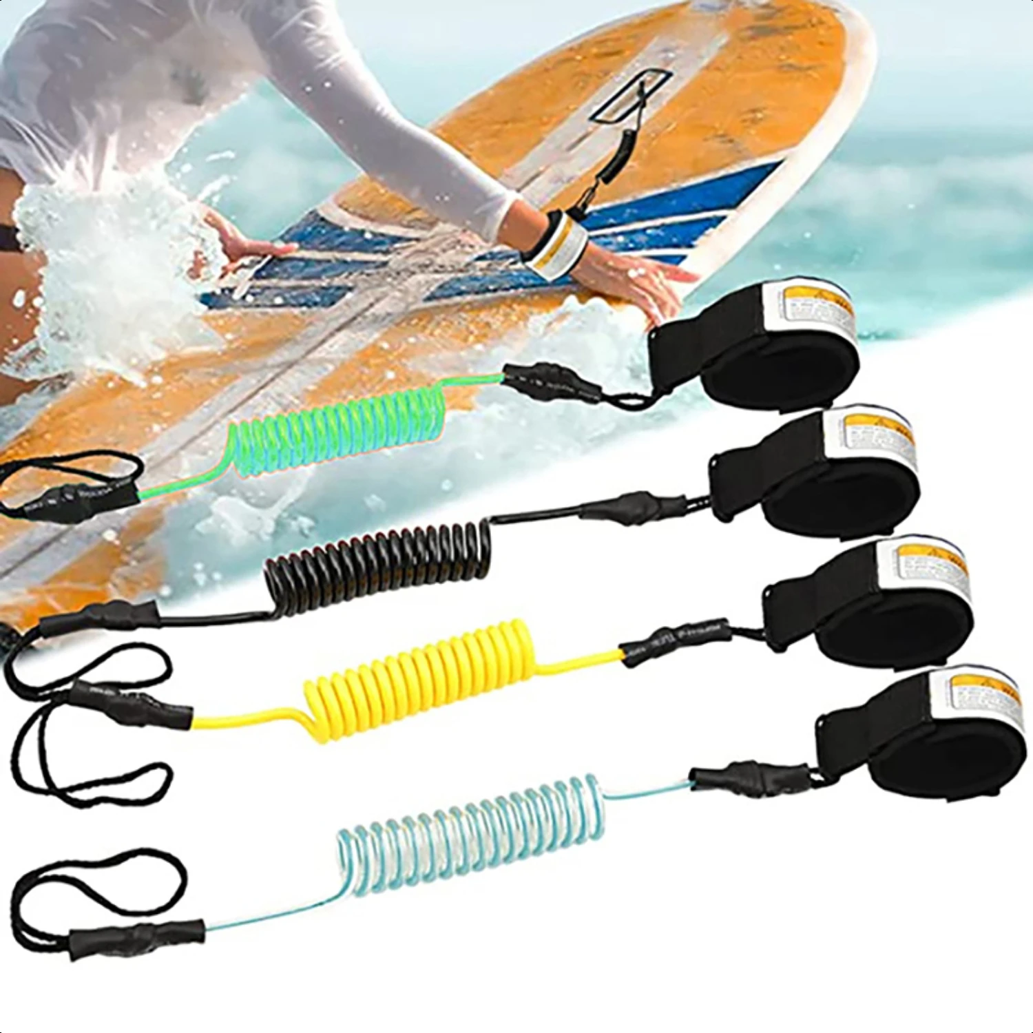 

Coiled Surfboard Leash Surfing Stand Paddle Board Ankle Leash Board Foot Leg Rope Surfboard Raft Kayak Rope