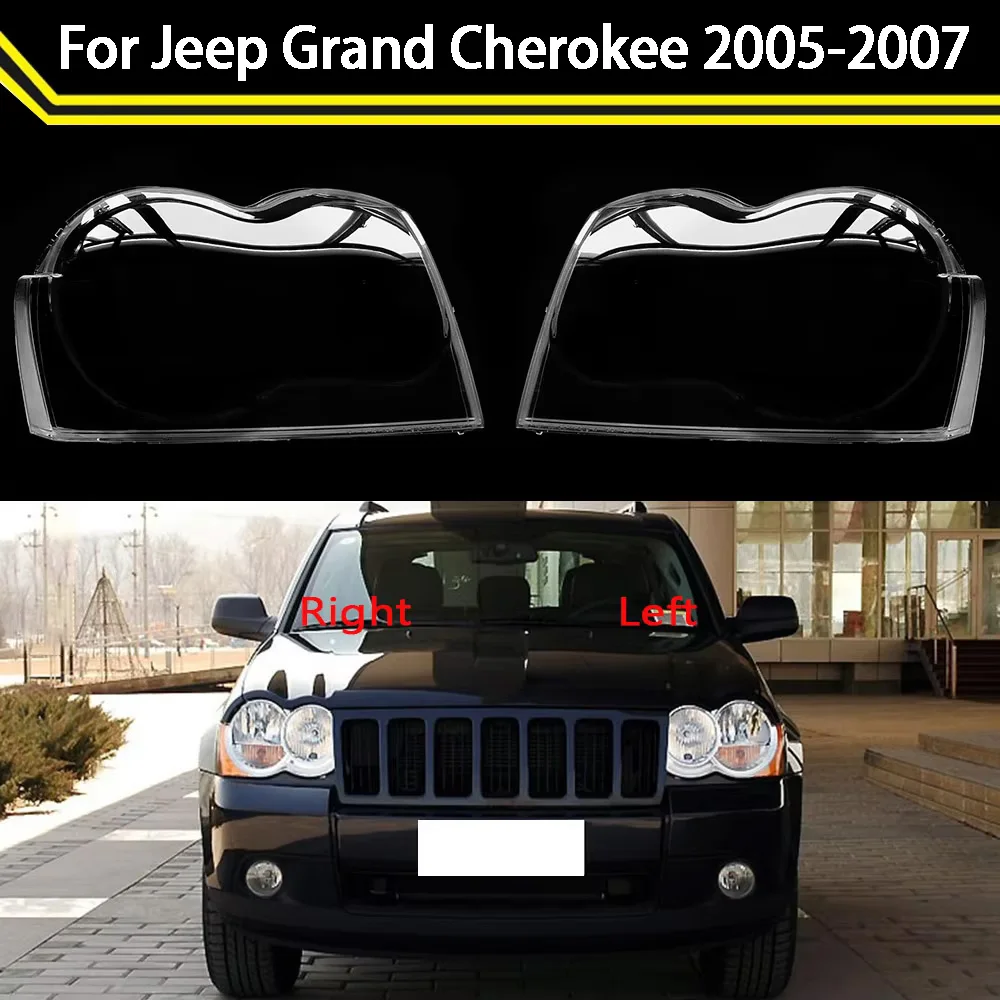 For Jeep Grand Cherokee 2005-2007 Car Headlight Transparent Lamp Shade Shell Auto Light Lampshade Lampcover Headlamp Cover