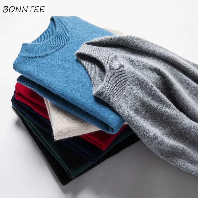 

Мужской свитер с коротким высоким воротником на осень и зиму, плотный теплый повседневный минималистичный Ulzzang, базовая одежда, пуловеры, подходящие ко всему нежные шикарные