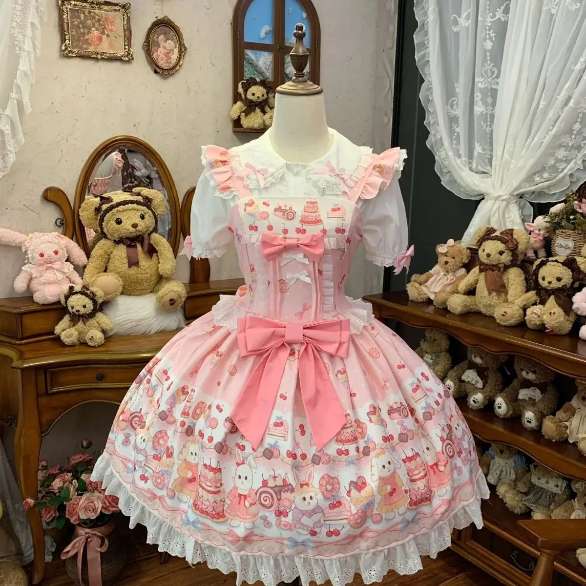

Princess Original Lolita [Cute Rabbit Sweetheart] Cute Sweet Strap Skirt Sweet Versatile Lolita