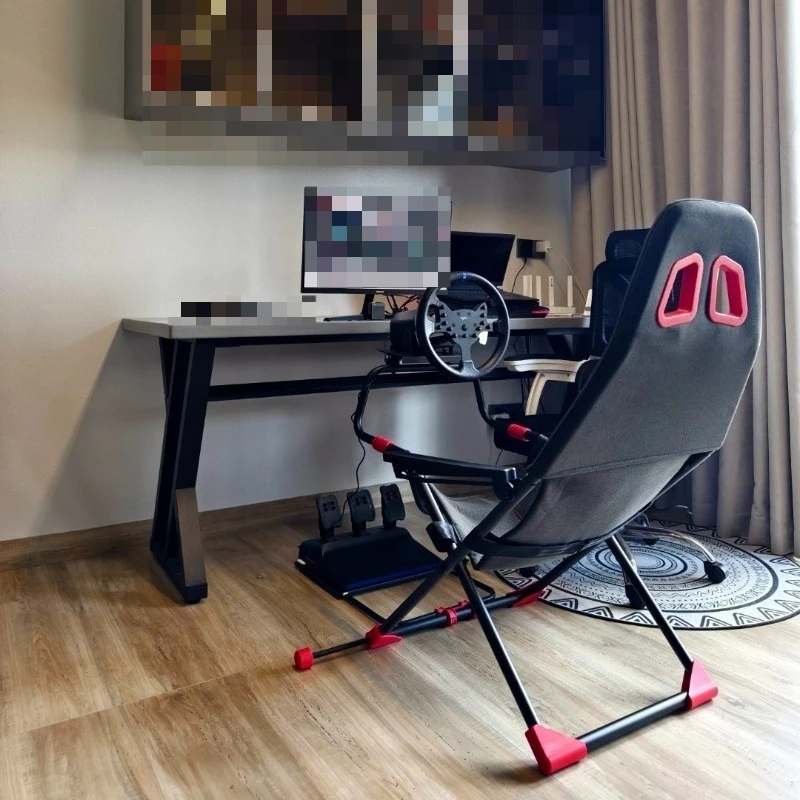 Foldable racing simulator seat bracket home driving game steering wheel display pedal bracket