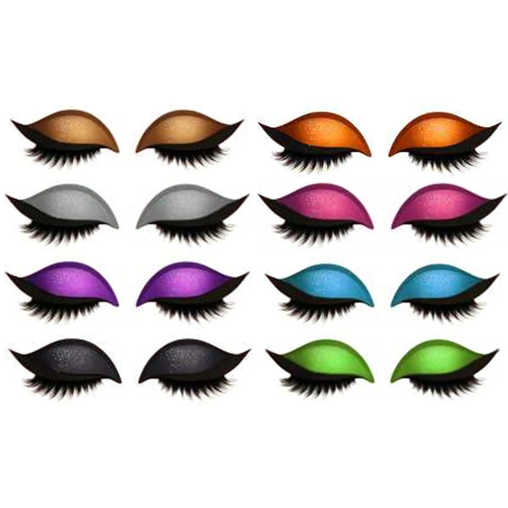 속눈썹 아이 섀도우 스티커 반짝이 속눈썹 클립 아트 스티커 2 In 1 재사용 가능한 아이 메이크업 스티커 여성용 소녀 데일리 메이크업