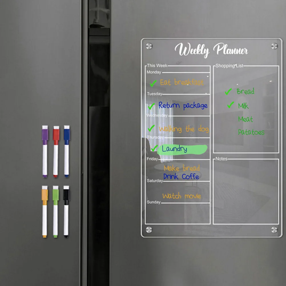 magnetico acrilico weekly planner frigorifico dry erase board whiteboard clear calendario geladeira escrita frigorificos de cozinha 01