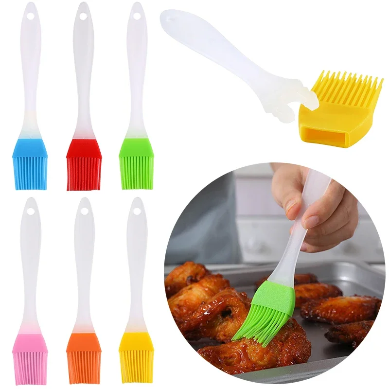 

1-6 PCS Food-Grade Silicone Barbecue Brush Detachable Silicone Pastry Brush for Baking Utensil Cake BBQ Grilling Kitchen Gadget