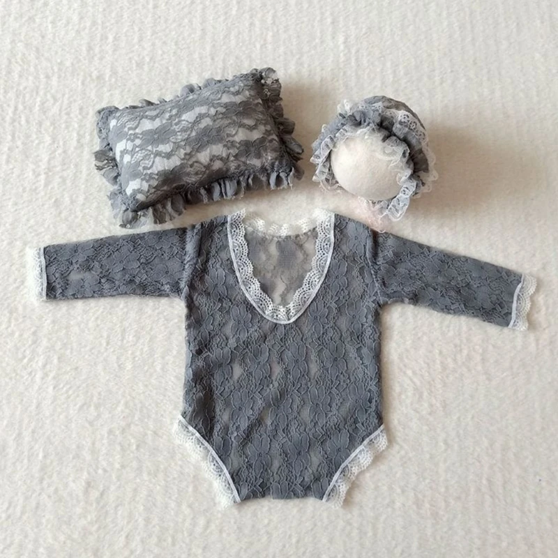 Ensemble de Chapeau Torsadé et d'Oreiller pour Bébé, Accessoires de Photographie pour Nouveau-né, Bonnet pour la Tête, Kit de Coussin