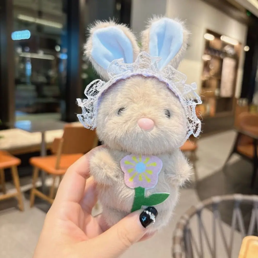 Creative Plush Cartoon Key Chains Rabbit Kawaii Key Rings Soft Trinket Bag Pendant Backpack Ornaments