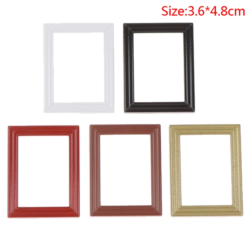 1:12 Dollhouse Miniature Alloy Photo Frames Mirror Frame Photo Border Picture Frame Doll House Decor Dollhouse Accessories New