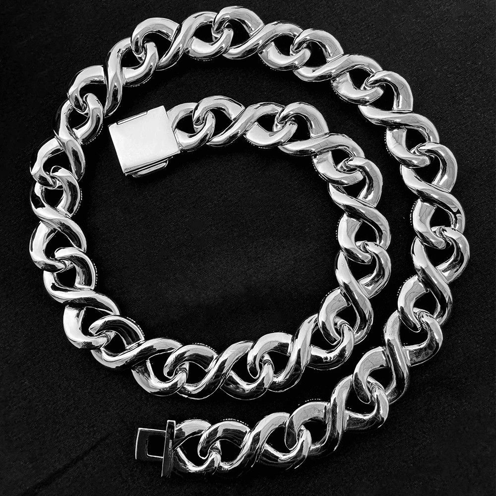 Hiphop 16mm Cuban Link Chain Infinity 925 Silver 3 Rows VVS Diamonds Iced Out Moissanite Cuban Chain..