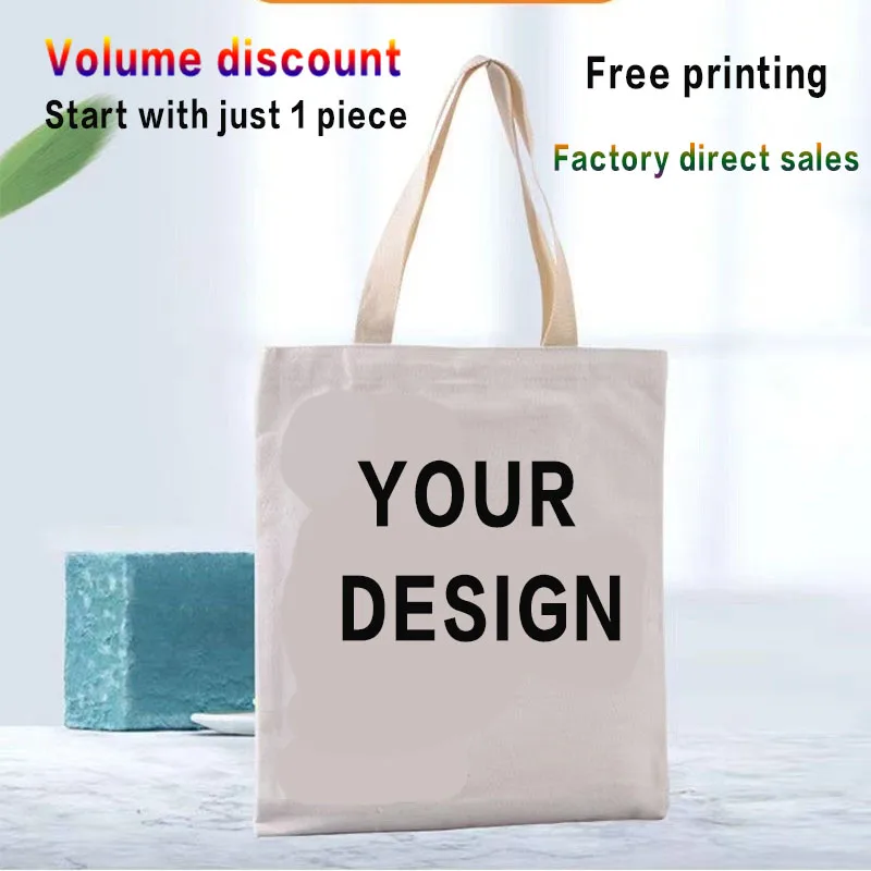 Canvas Tote bag custom printed logo bag thickened three-dimensional canvas bag wholesale custom shopping bag custom