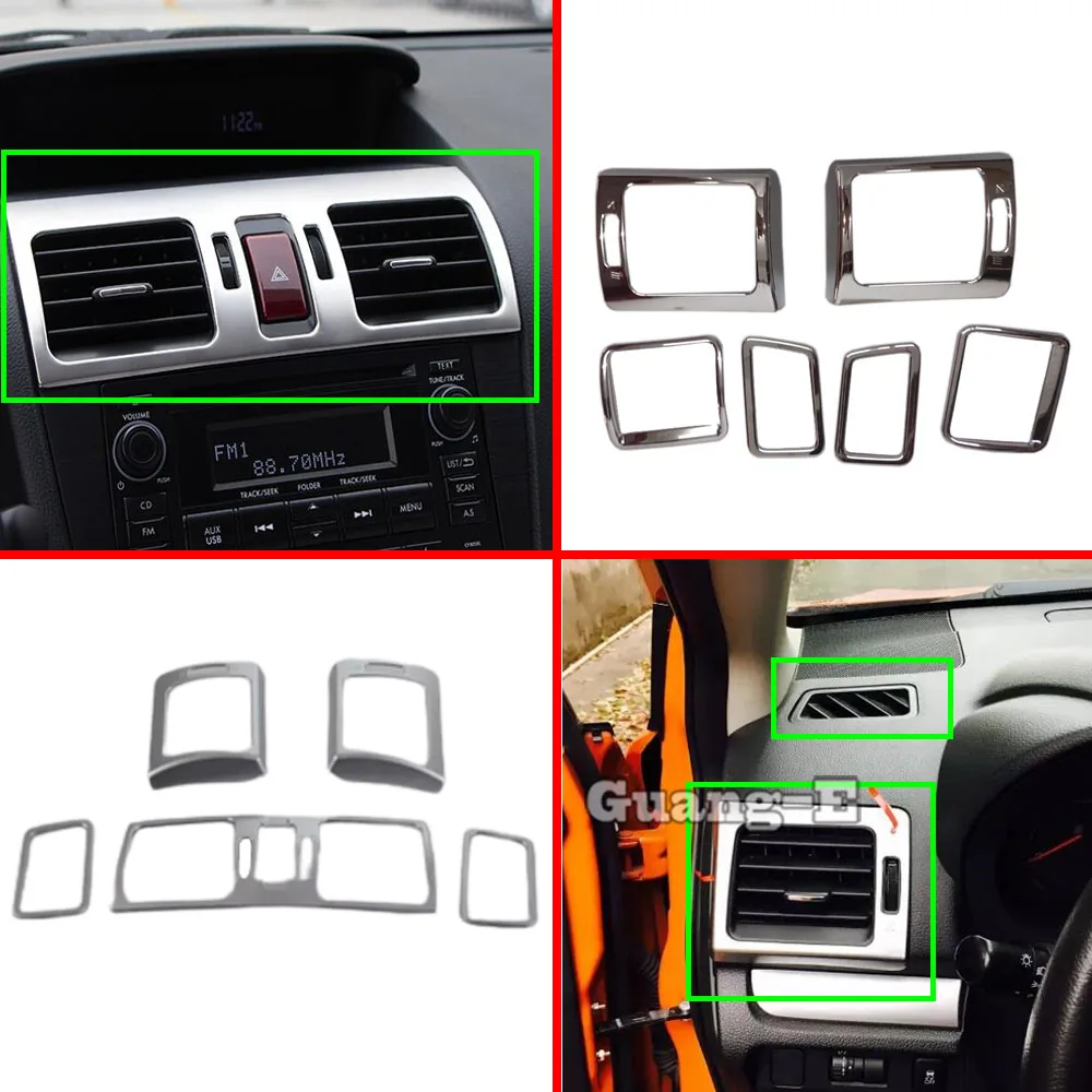 Car ABS Switch Vent Outlet Sticker Air Condition Panel Control Trim Frame Lamp 5pcs For Subaru XV 2012 2013 2014 2015 2016 2017