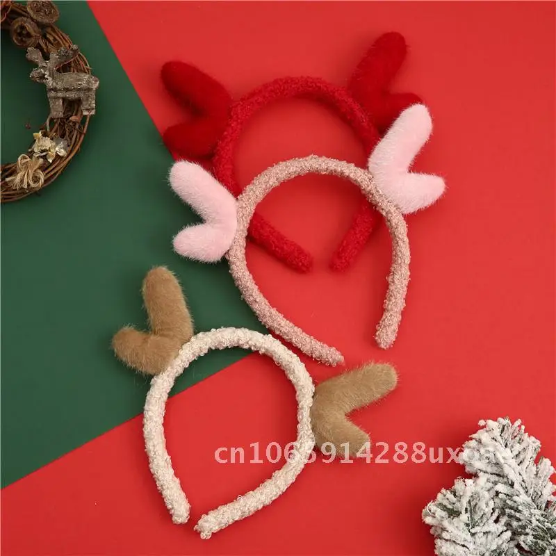 

Christmas Gift Cute Antler Headband Hair Accessories Lamb Hair Headwear Christmas Decorations