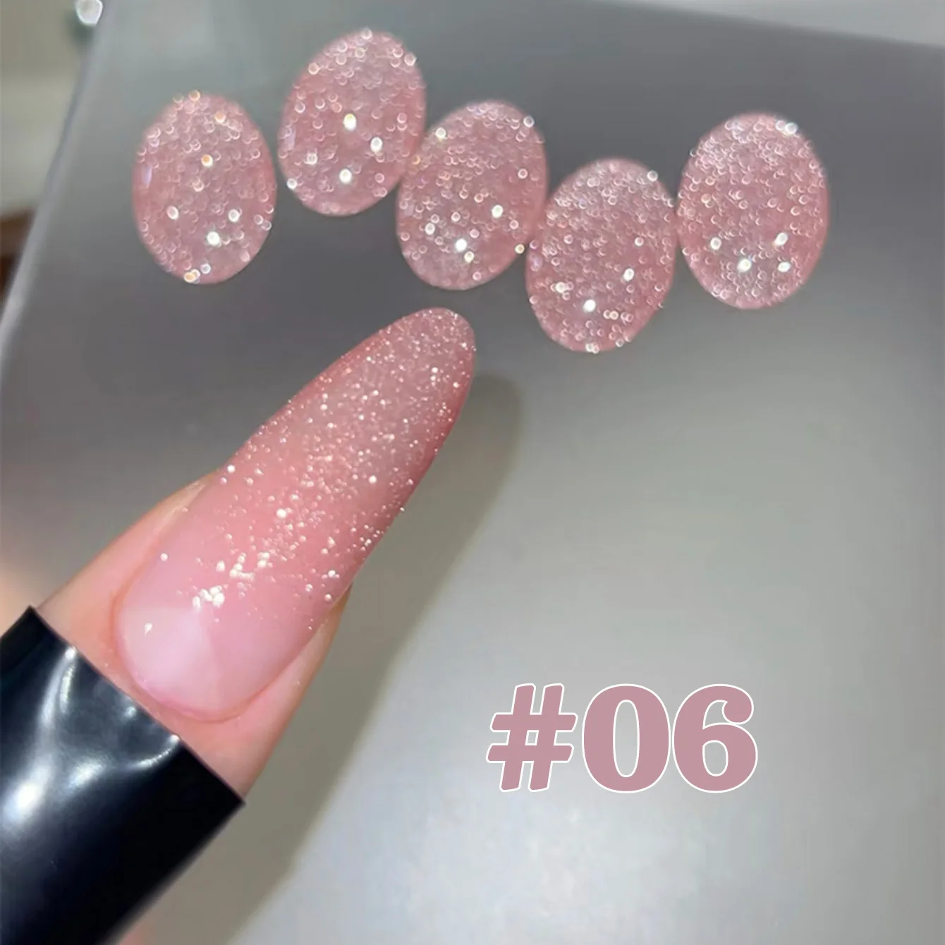 1-6 stks TC 2025 Nieuwe Roze Naakte Rose Crushed Diamond Gel Nagellak Fonkelende Explosie Flash Crystal Nail Art Winkel Speciale