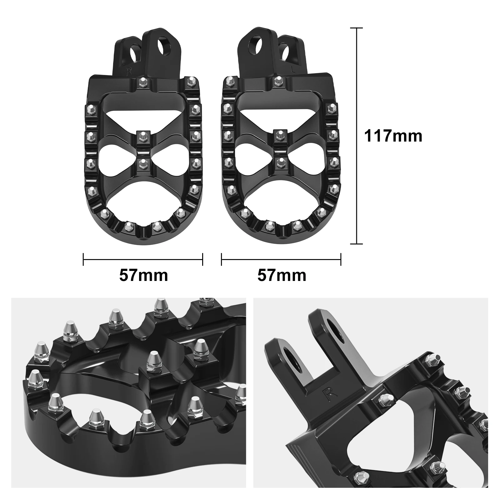 For Suzuki DR-Z 400S DRZ 400SM 2000-2024 DRZ400S DRZ400SM Motorcycle 57mm Wide Foot Pegs Footrest Pedals Aluminum 2023 2022 2021