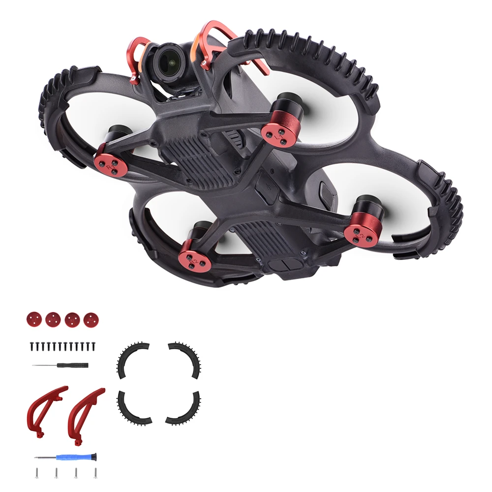 

for DJI Avata 2 Bumper Impact Protection Ring Aluminum Motor Cover Drone Dust Shield Accessories Red Black