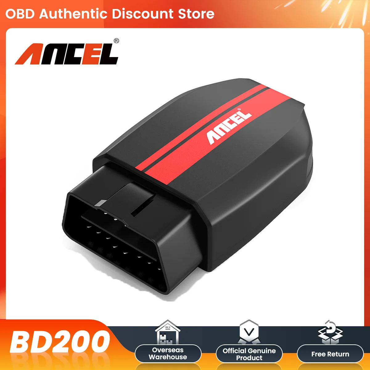 ANCEL BD200 OBD2 Scanner Bluetooth 5.0 Code Reader Engine Check Battery Test  Car Diagnostic Tools for Android IOS iPad