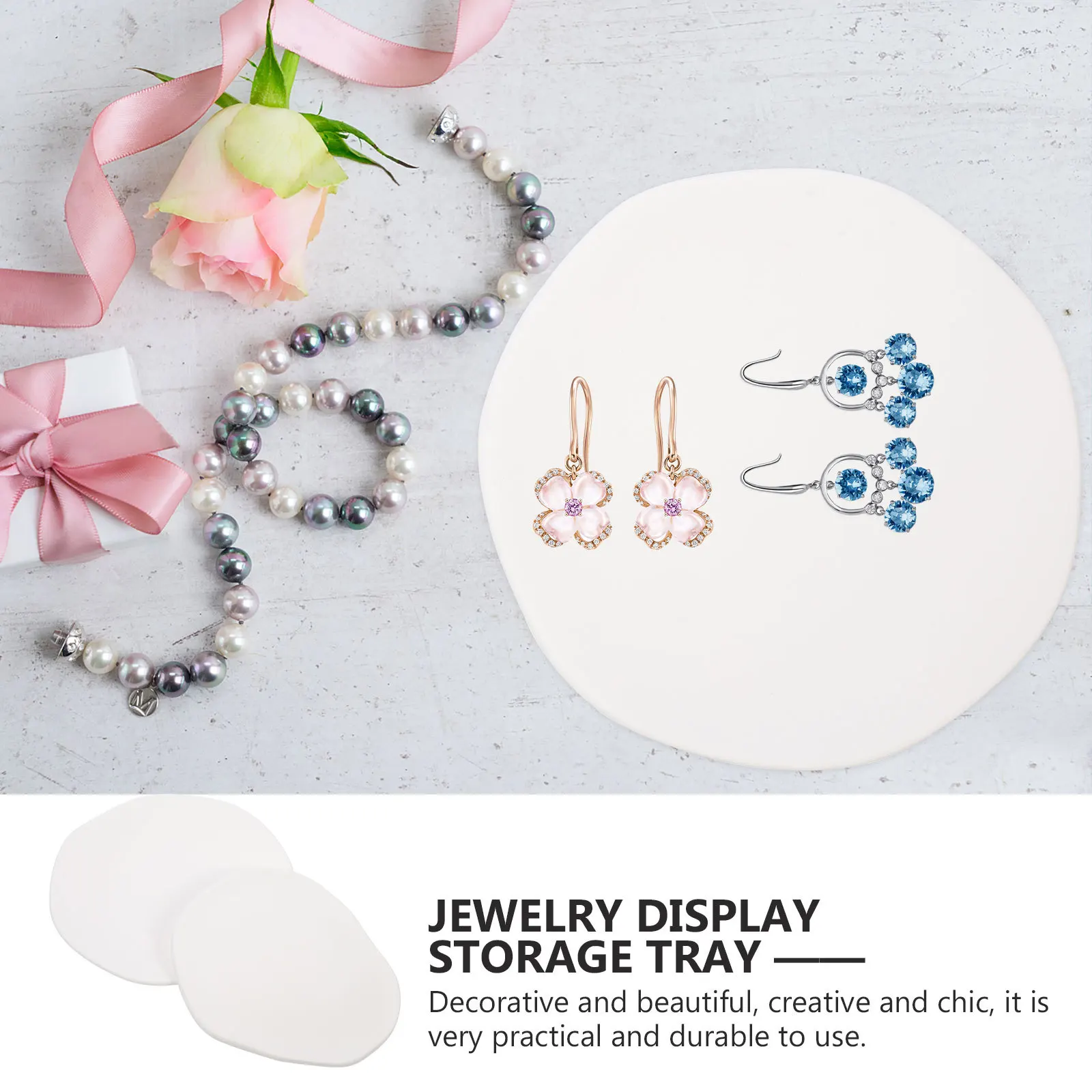 

2 Pcs Jewelry Photography Display Plate Cute Props for Displaying Cloud Tray Ring Storage