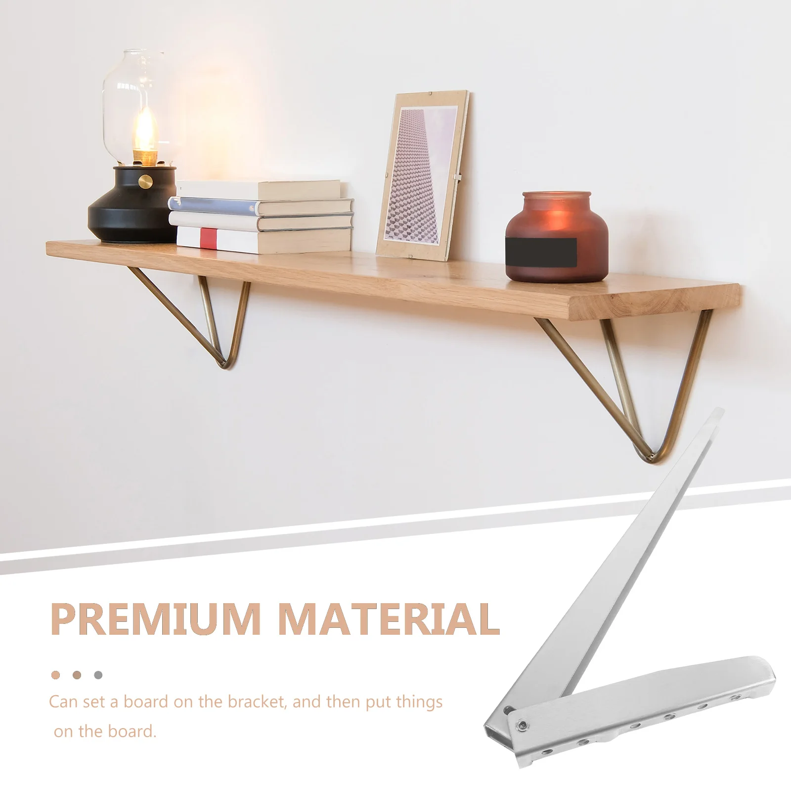 

Stainless Steel Bracket Folding Support Shelf Practical Wall Bracket Rack Durable Support Frame for Home (12 Inches)
