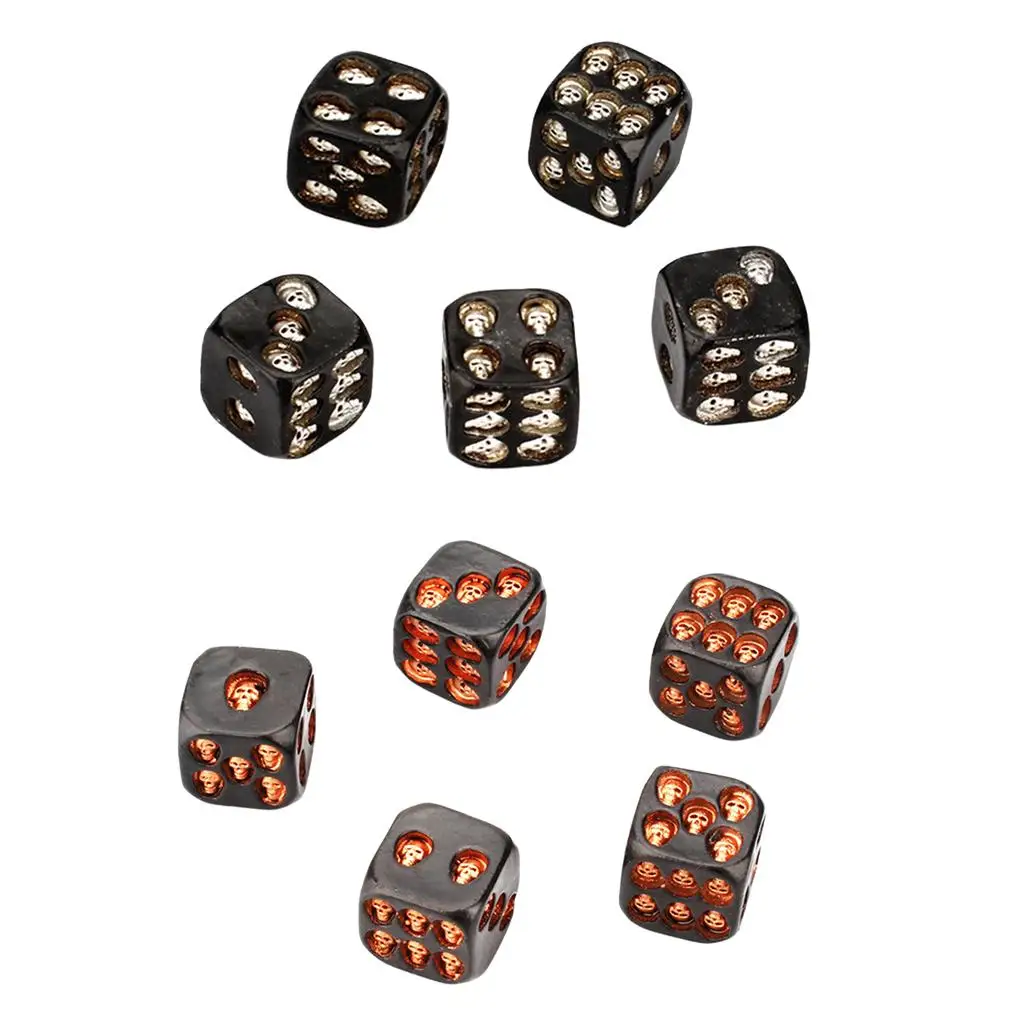 5 Pcs Carved Dices Resin Toys Entertainment Game Portable for Halloween