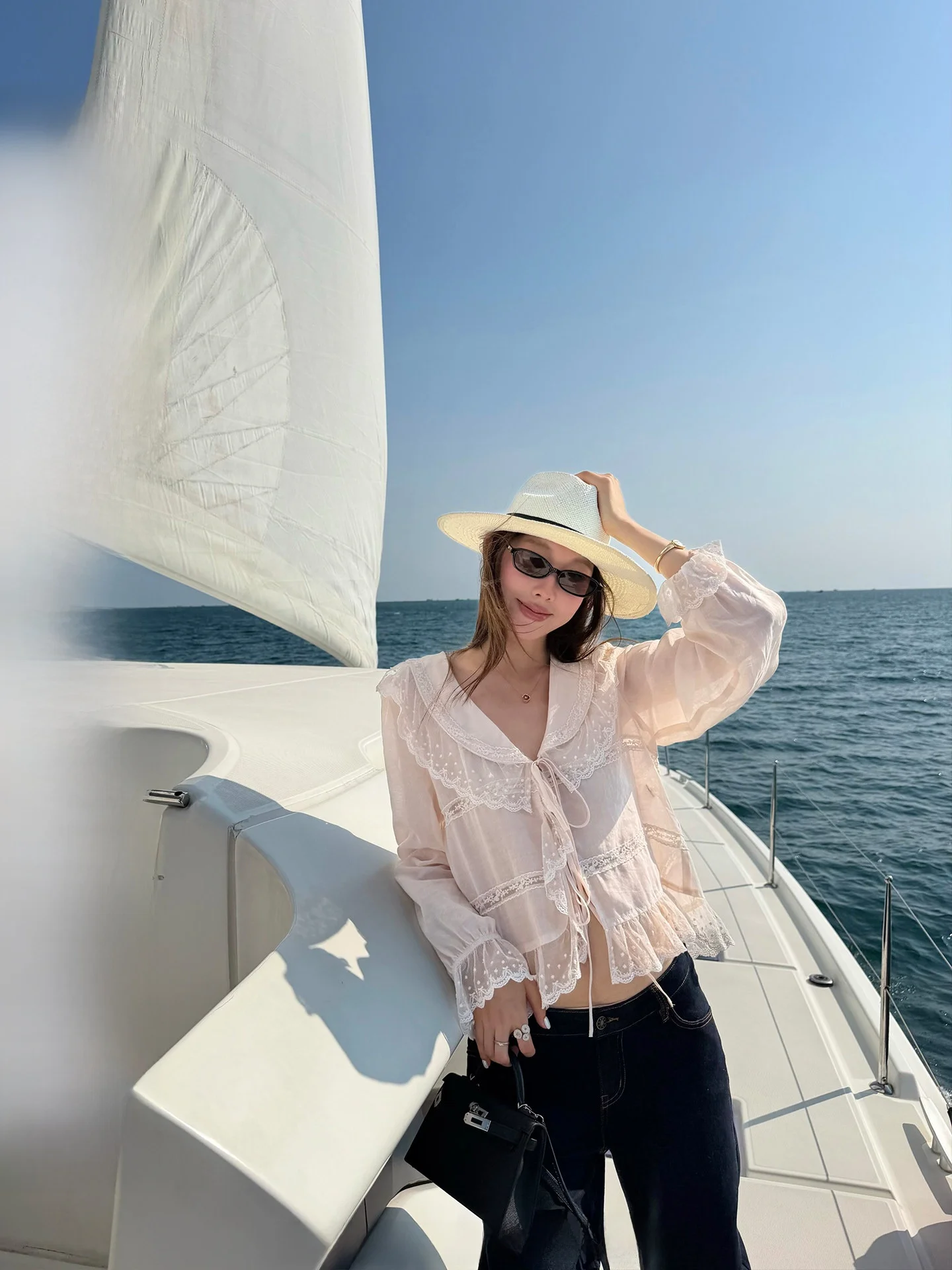 

Ranwear Amber Lace Blouse Tie Dye Linen 45% Lyocell 55% Loose Fit Long Sleeve V Neck Cardigan Style Women's Summer Shirt