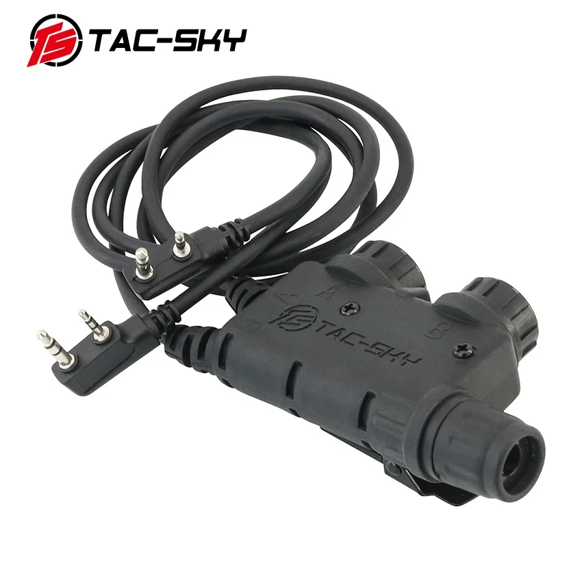 TS TAC-SKY Tactical Headset Adapter Walkie Talkie PTT Dual Comm V2 U94 PTT Compatible kenwood plug walkie talkie