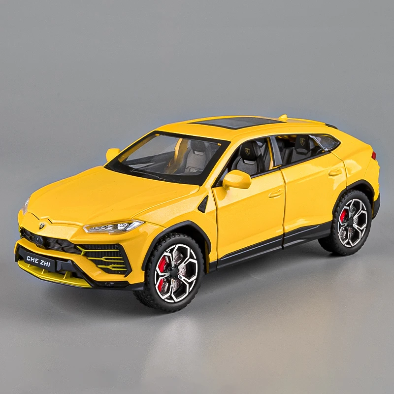 نموذج سيارة من Lambos URUS Bison SUV كوبيه مصنوع من خليط معدني ، محاكاة صوت وإضاءة ، زخرفة ، مجموعة ألعاب ، هدية ، 1:24