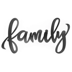 1pc Metal Family Signs For Decor Wall, alta qualità 11.81 pollici X5.91inch Black Family Decor Sign Heavy Iron Happy Family Wall Art