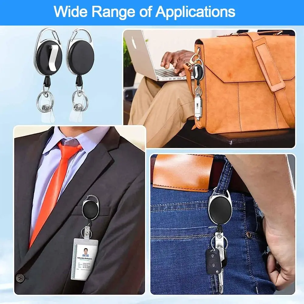 Oval Retractable Badge Holder ID Card Holder Multiple Colors Retractable Badge Clip Badge Reel Clip Identity Tag