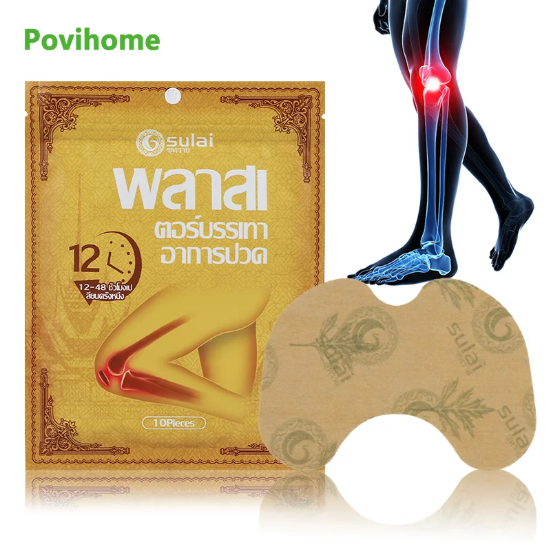 

10Pcs Thailand Powerful Knee Pain Pepper Patch Wormwood Arthritis Knee Joint Treatment Heat Plaster Synovitis Medical Products