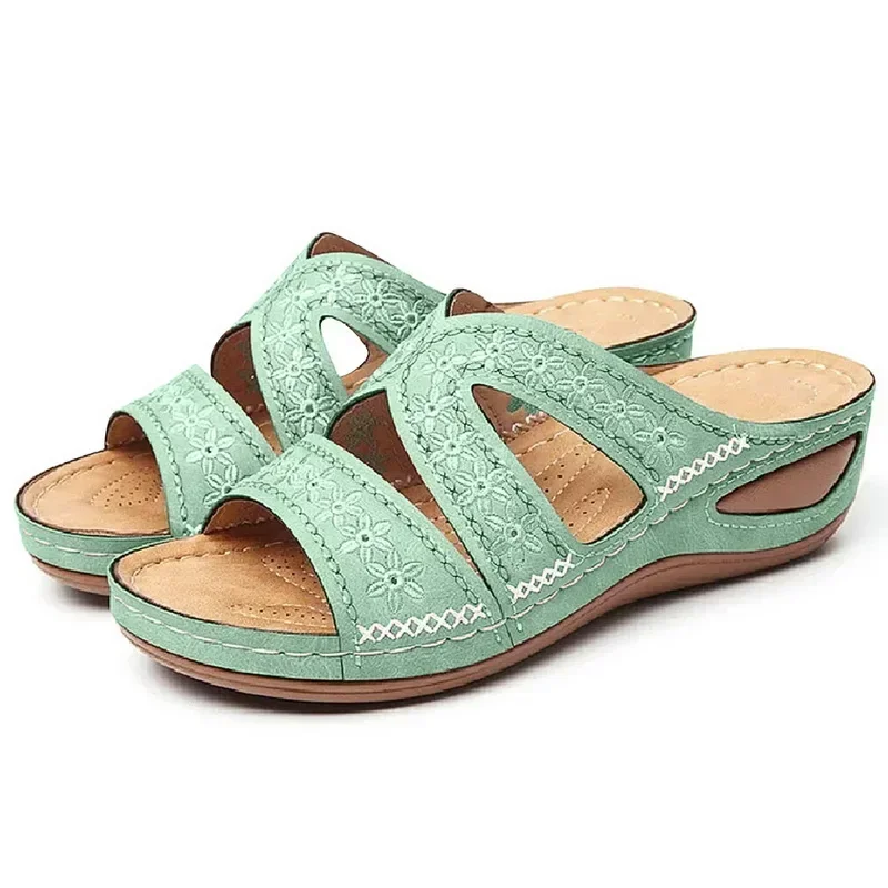 Sommer 2026 Damen-Sandalen mit offenen Zehen, Retro Rutschfeste Leder-Freizeitsandalen, Modische Vielseitige Damensandalen – Detail 39