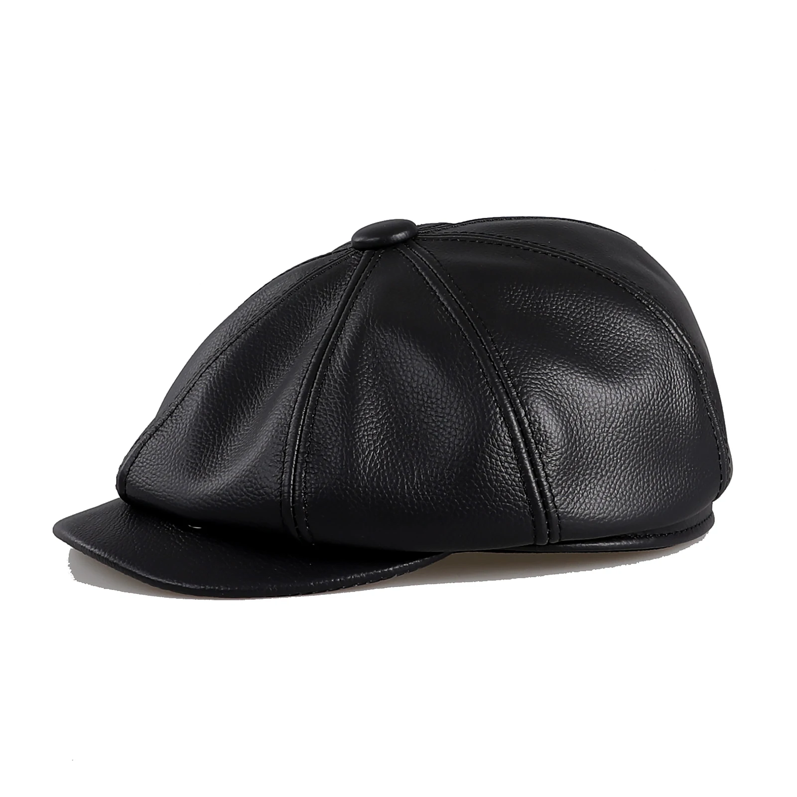 Boonjovia Herren Newsboy Flat Cap echtes Rindsleder Gatsby Efeu Golf Cabbie Fahr hut 8 Panels klassisches Design – Detail 9