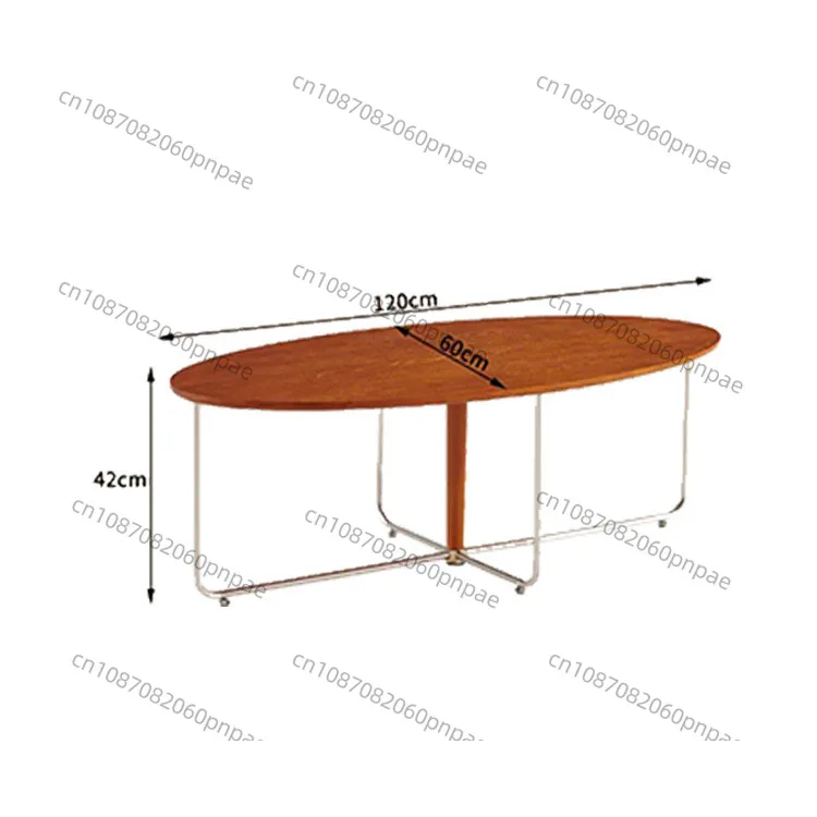 

Nordic retro modern simple living room household stainless steel solid wood coffee table small apartment tea table